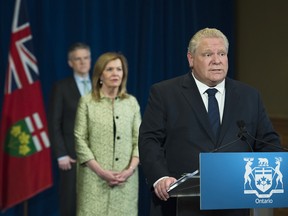 Ontario Premier Doug Ford speaks during his daily updates regarding COVID-19 at Queen's Park in Toronto on Tuesday, May 12, 2020.