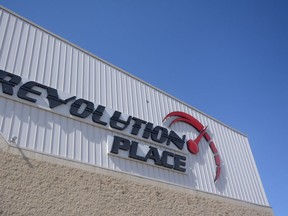 A file photo of Revolution Place in Grande Prairie, Alta.