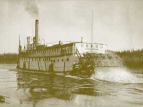 SS Columbian in better days on the Yukon River, date unknown. (Hamacher photo/Muirhead Collection/Yukon Archives)