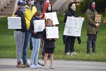 People of all ages turned out on Sunday in Sudbury to show support for racial groups who are targets of hatred.