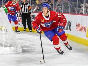 Hayden Verbeek of the Laval Rocket shows off his speed in American Hockey League action. (Supplied Photo)
