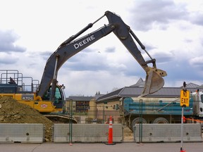 Construction takes place on a road in Alberta in Summer 2020. The Town of Stony Plain recently announced some road closures which will impact a number of residents as Highway 779 is widened.