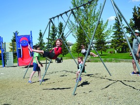 Playgrounds in Beaumont opened up again on May 22, bringing out residents to enjoy the outdoor recreation. (Lisa Berg)