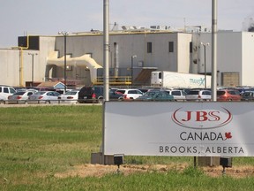 The JBS Food Canada Inc. facility in Brooks, Alberta Friday, July 19, 2013.  (Stuart Gradon/Calgary Herald)