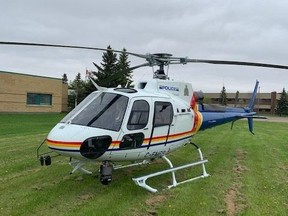 An RCMP helicopter, Police Dog Services and Emergency Response Team were deployed to assist in the location of three suspects who allegedly fired shots at police in High Prairie on Sunday, May 31, 2020.