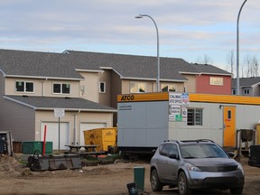 The construction office at the Hillview condominium complex on Thursday, May 28, 2020. Vincent McDermott/Fort McMurray Today/Postmedia Network