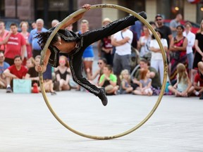 After a two-year hiatus, Buskers Rendezvous returns to Kingston on Thursday. The event, which has run for more than three decades, will welcome jugglers, acrobats, musicians and even a strongman. Pictured is Pancho Libre, who performed at the festival in 2019. Meghan Balogh/The Whig-Standard/Postmedia Network