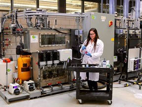 Walkerton Clean Water Centre scientist Laura Zettler at work at the centre.