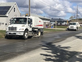 A street sweeping truck. Cleaning in residential areas of Stony Plain is set to begin Monday.