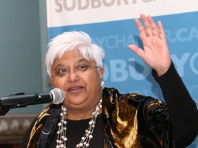 Dr. Sarita Verma, dean, president and CEO of the Northern Ontario School of Medicine, addressed an audience at a Greater Sudbury Chamber of Commerce Luncheon at Bryston's on the Park in Copper Cliff, Ont. on Wednesday October 23, 2019. She and others at the school say NOSM needs to graduate more doctors.