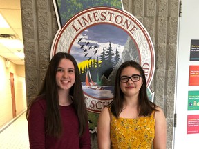 Limestone District School Board 2019-20 student trustees Annika Putnam, left, and Jessica Crook. (Supplied Photo)
