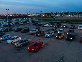 28 cars pulled in to participate in Grande Sunset Theatre's Friday night movie, May 29, 2020. It was the second weekend run of the event after having received the go-ahead from AHS