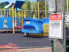 Playgrounds, public pools and splash pads remain closed until at least June 19. Nugget File Photo