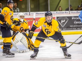 Grande Prairie Storm captain Jackson Wozniak in action during main camp last August. Storm head coach and general manager Mike w is looking to make changes this year. Don’t expect big changes, but some might happen before,   main camp, hopefully, opens up in August.