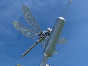 Installed in early May, a $43,200 piece called Eyes on the PrizeÊcreated byÊB.C.-based artist, William Frymire found its home at theÊArrKann Spray Park and Playground near the Ardrossan Recreation Centre.  Lindsay Morey/News Staff