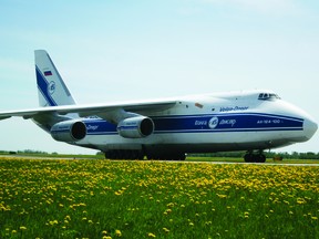 An Antonov AN-124 took off from the Edmonton International Airport on Saturday, May 30. It was one of three such aircrafts that went through the airport that weekend. (Alex Boates)