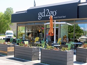 The patio at gd2go sits empty Thursday as owner Ben Farella and other restaurateurs await word from the province on when they will be able to reopen.
PJ Wilson/The Nugget