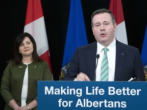 Premier Jason Kenney and Alberta’s Minister of Education Adriana LaGrange provided details, during a news conference from Edmonton on Thursday, May 28, 2020, about Bill 15, the Choice in Education Act.