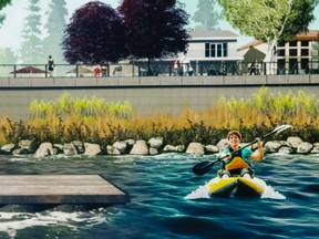 An artist's conception of the plans Cold Lake Council has to transform the presently non-utilized portion of the lakefront.  The plan could cost upwards of $13 million.