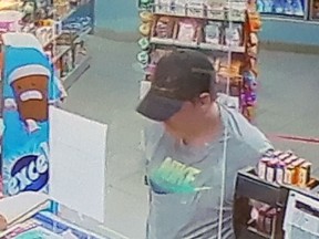 Brant OPP released an image of a suspect in the theft of lottery tickets and cigarettes from a business in St. George on Saturday.