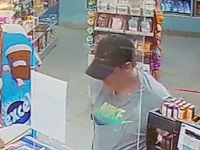 Brant OPP released an image of a suspect in the theft of lottery tickets and cigarettes from a business in St. George on Saturday.