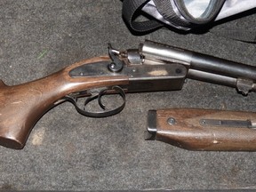 Weapon seized by Sault Ste. Marie Police Service from property in 800 block of Second Line West. (SUPPLIED)