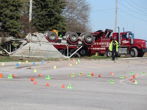 The scene of a fatal crash May 4 at the corner of Petrolia Line and Kimball Road in St. Clair Township is shown in this file photo. Postmedia Network