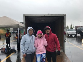 The Nuestro family of Fort Saskatchewan helped the Kids with Cancer Society raise over $4,000 through a bottle drive fundraiser at Freson Bros. on June 6. Jennifer Hamilton / The Record