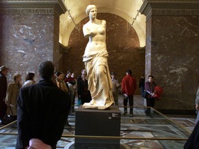 The Venus de Milo on display at the Louvre in Paris. Associated Press