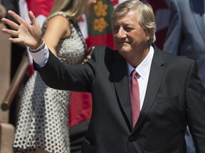 Mike Harris at the swearing in of Doug Ford as premier of Ontario in Toronto on June 29, 2018. (Craig Robertson)
