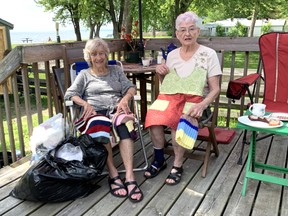 Joyce Lyons and Florence Kirkham have spent many hours knitting sweaters and sewing girl's dresses for Canada Comforts Society. 
Jennifer Hamilton-McCharles, The Nugget