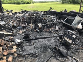 $50,000 worth of damage was caused in a shed fire on Sunday morning. (NORFOLK FIRE PHOTO)