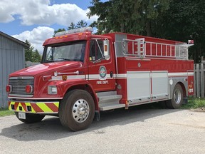 This 1996 tanker truck will be taken off the road this August by the West Perth Fire Department (WPFD) and replaced by October with a brand new one after council approved the purchase at their April 6 meeting. ANDY BADER/MITCHELL ADVOCATE