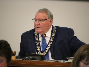 Warden Bill Weber is shown in this file photo during Lambton County council's budget meeting in March. (File photo/Postmedia Network)