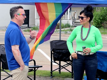 And Ministers Nally and Aheer (right) showed up to represent the provincial government and cheer on Spruce Grove-Stony Plain MLA Searle Turton, who partook in the parade.