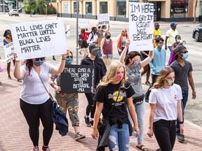 Over 100 people took to the streets of downtown Grande Prairie, marching for a second Black Lives Matter protest on June 20. The first, which saw over 1,000 participants, took place on June 6, 2020.