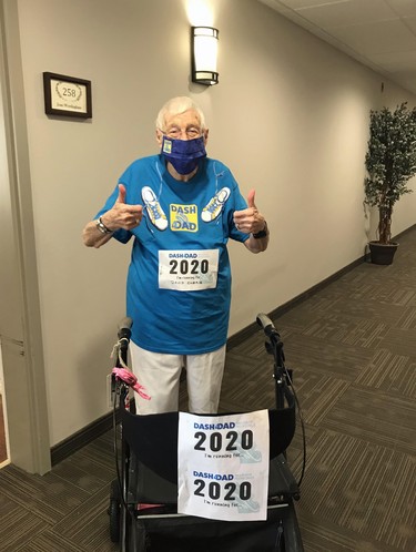 Joan Wordingham, a 101-year-old resident of Chartwell Oxford Gardens, is walking the hallways of the retirement home in the Dash 4 Dads Walk/Run for Prostate Cancer. She has raised more than $2,000 for prostate cancer research.

Submitted photo