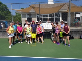 There will be no groups photo ops - like this one last season - when the Southampton Tennis Club re-opens June 27 for singles and doubles play.