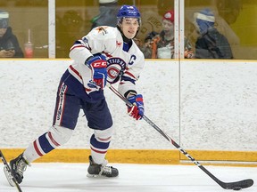 Zach Snow in NOJHL action with the Rayside-Balfour Canadians. =