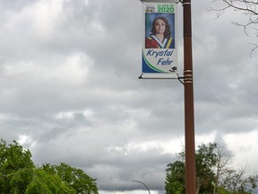 Photos of Fairvew's graduating class of 2020 have been raised throughout the town in a display commemorating their achievement.