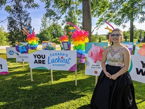 LCCVI student Madelyn Schalk is the winner of this year's Canada's Luckiest Student draw via Student Life Network. She's shown at her home on June 13 after learning she'd won nearly $50,000 in prizes. Handout