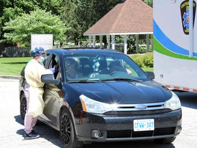 Over 450 people received a COVID-19 swab test during the June 11-13 mobile drive-thru clinic at the Chatham-Kent Health Alliance's Wallaceburg site. Jake Romphf/Courier Press