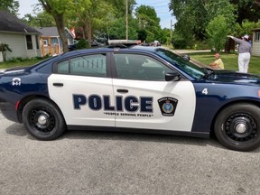 Sarnia police are at the scene of a reported shooting on Franklin Avenue in the Bright's Grove area of Sarnia.
(Paul Morden, Sarnia Observer)