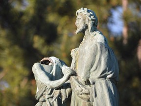 Police are still looking for the culprit(s) responsible for damaging the Stations of the Cross located in the Grotto of Our Lady of Lourdes site off Van Horne Street. Heads and arms were removed from several statues.