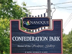 The Rotary Club of Gananoque has a new sign acknowledging their many years of involvement with Confederation Park.  
Supplied by Gwen Hundrieser