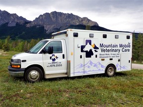 "During restricted times in order to protect our patients' families and our staff, we will do examinations curbside within the ambulance. Cats can be handed over in a carrier and dogs transferred to a slip lead at your door. We will immediately call people after an examination to discuss options and recommendations." Photo submitted.