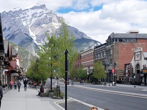 Lots more pedestrian space on Banff Avenue. Photo Marie Conboy/ Postmedia.