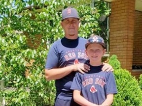 Jason Luscombe, with his son Pierce, started an equipment drive so that those financially impacted by the COVID-19 pandemic will not have to worry about purchasing equipment as a barrier to playing baseball once the sport is given the go-ahead to resume.