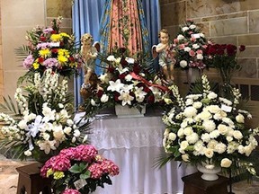 A statue of the Virgin Mary, used in the local Italian community's annual Madonna Della Libera festival, is displayed at St. Mary's Church in Brantford. Catholic school board trustees have voted to change the name of Jean Vanier Catholic Elementary School to Madonna Della Libera Catholic Elementary School. Submitted