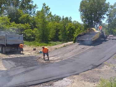 The starting hill being upgraded recently by members of the hard-working Spooner Paving team.Handout/Cornwall Standard-Freeholder/Postmedia Network

Handout Not For Resale